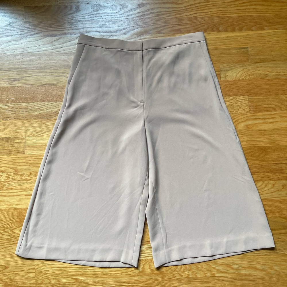 Ann Taylor Taupe Culotte Cropped Wide Leg Trousers